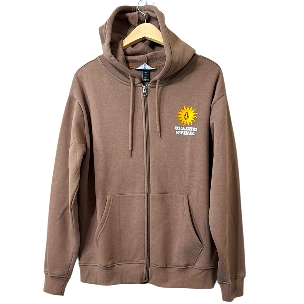 Volcom Roundabout Zip-Up Hoodie with Sun Graphic Size Small